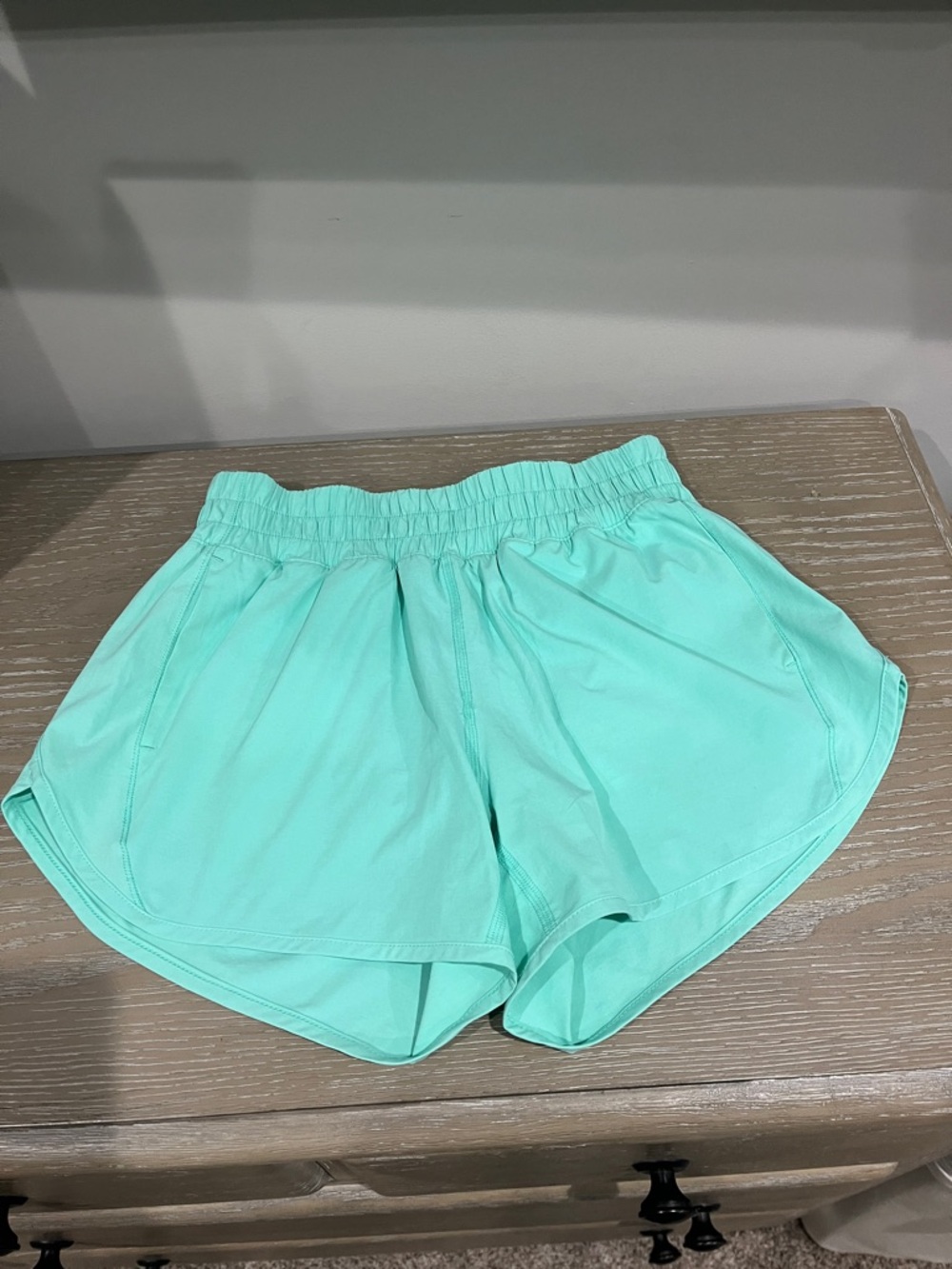 Women’s Mint Green Athletic Shorts with Elastic Waistband